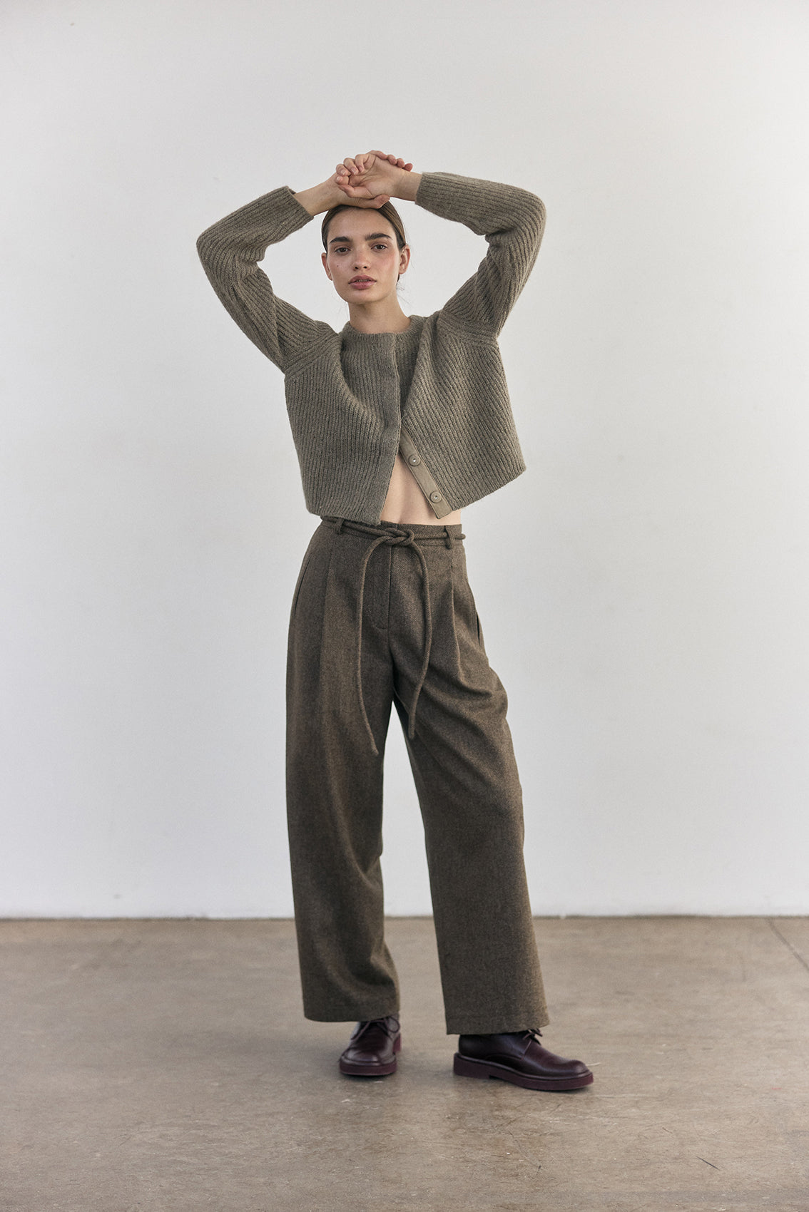 Cárdigan Corto Alpaca/Mohair - Musgo