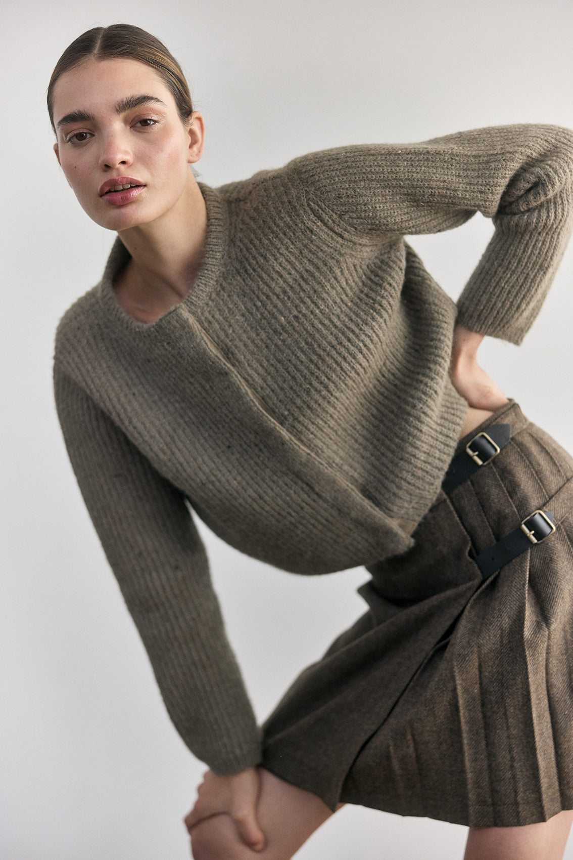 Cárdigan Corto Alpaca/Mohair - Musgo