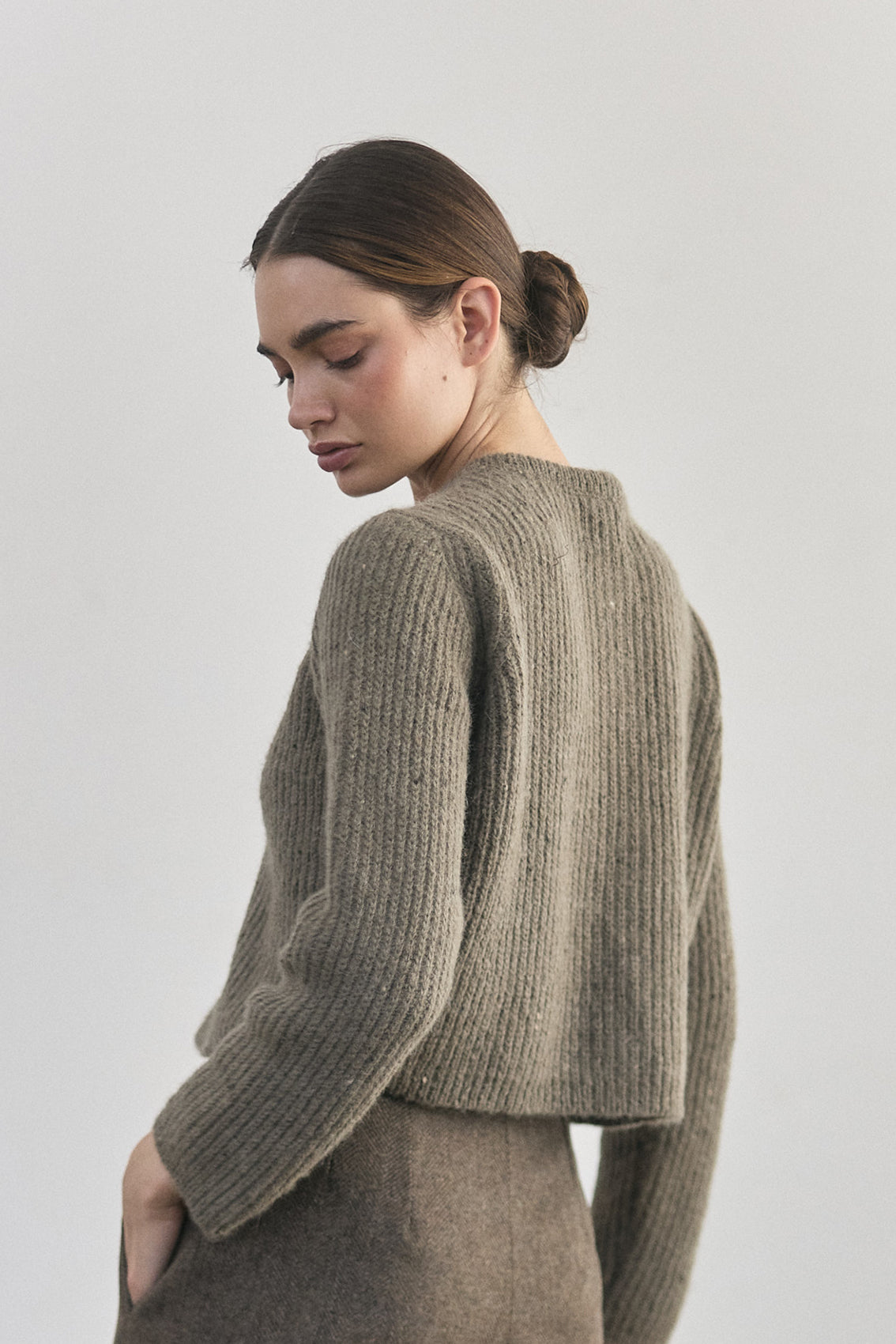 Cárdigan Corto Alpaca/Mohair - Musgo