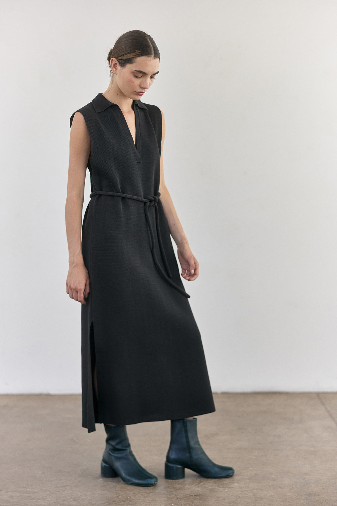 Vestido Tejido Algodón Pima - Ónix