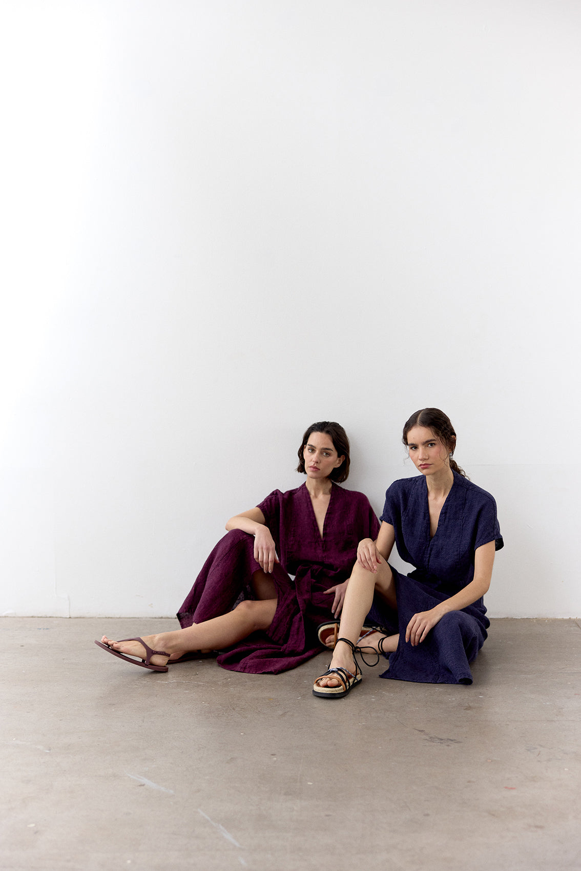 Tie-Waist Linen Top - Vino