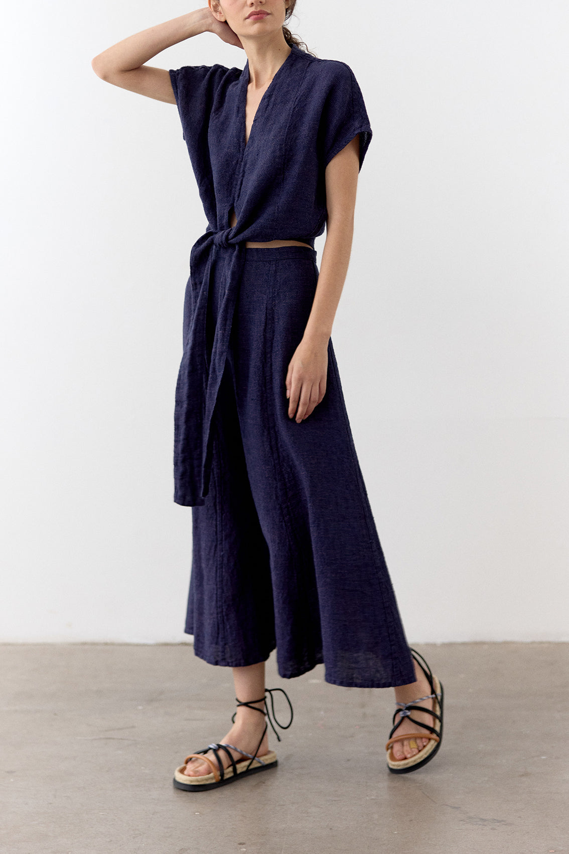 Flared Maxi Linen Skirt - Arándano