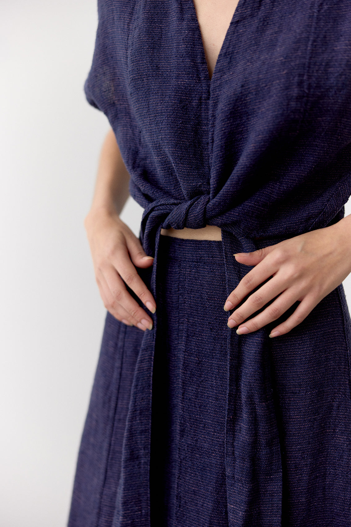 Flared Maxi Linen Skirt - Arándano