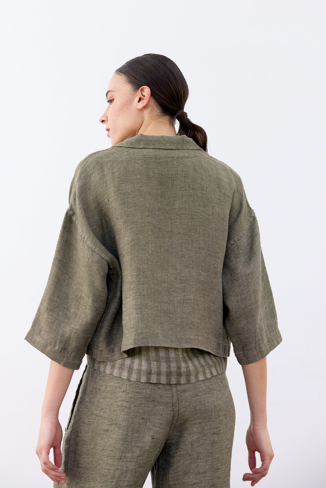 Cropped Linen Jacket Cropped Linen Jacket
