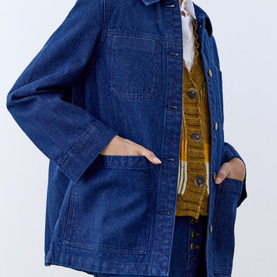 Recycled Denim Workwear Jacket - Blue