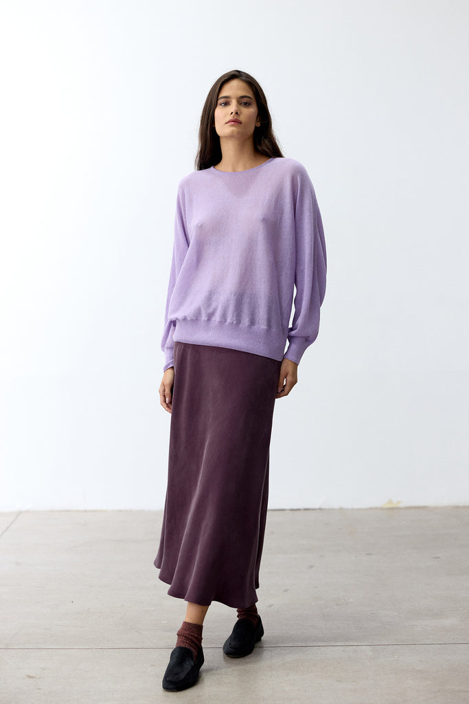 Sheer Knitted Sweater Pima Cotton - Lavanda
