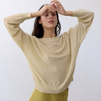 Sheer Knitted Sweater Pima Cotton - Mantequilla