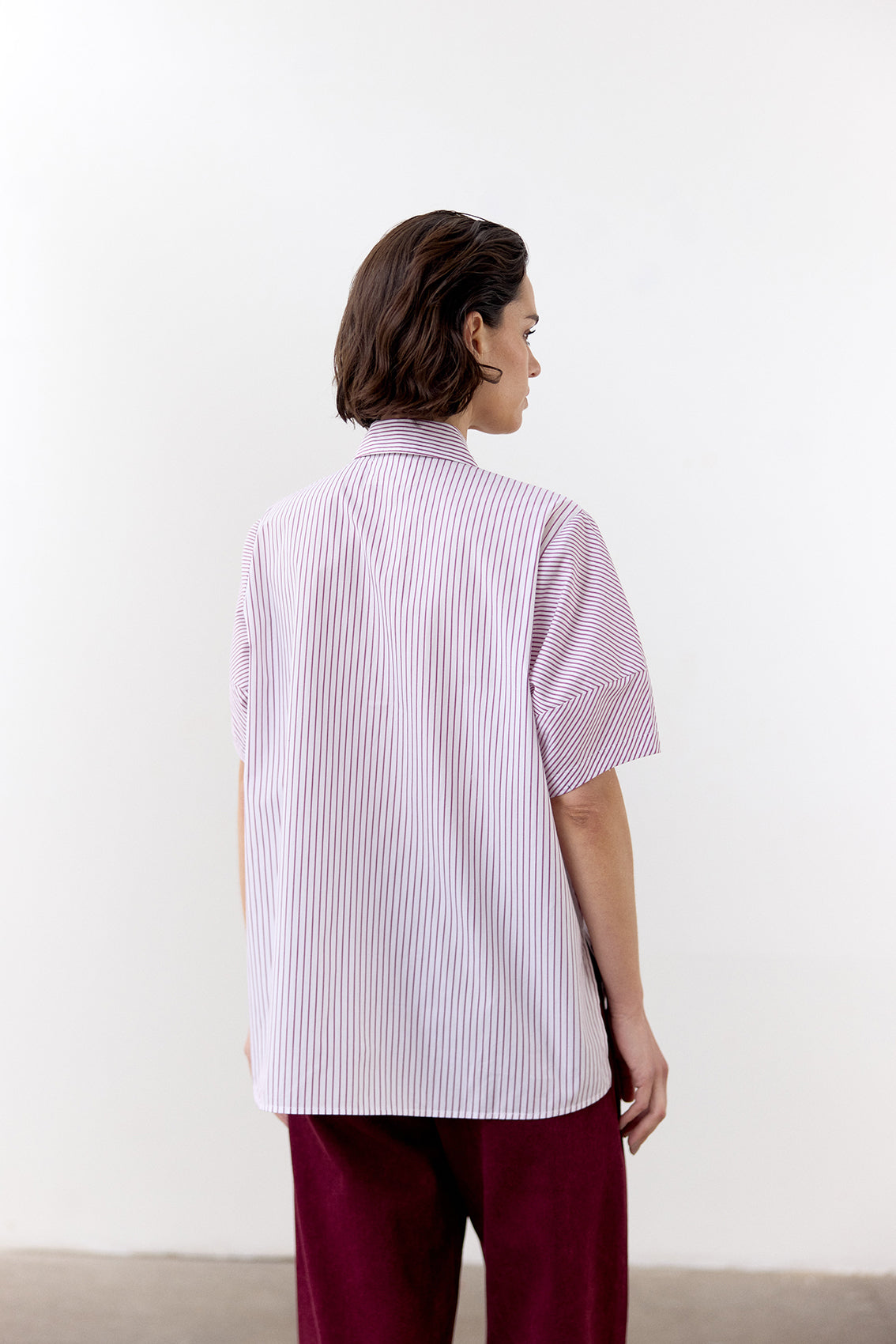 Blusa Manga Corta Algodón Rayas