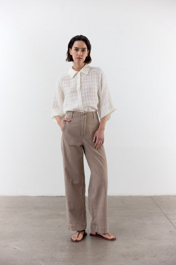 Straight-Fit Recycled Denim Jeans - Taupe