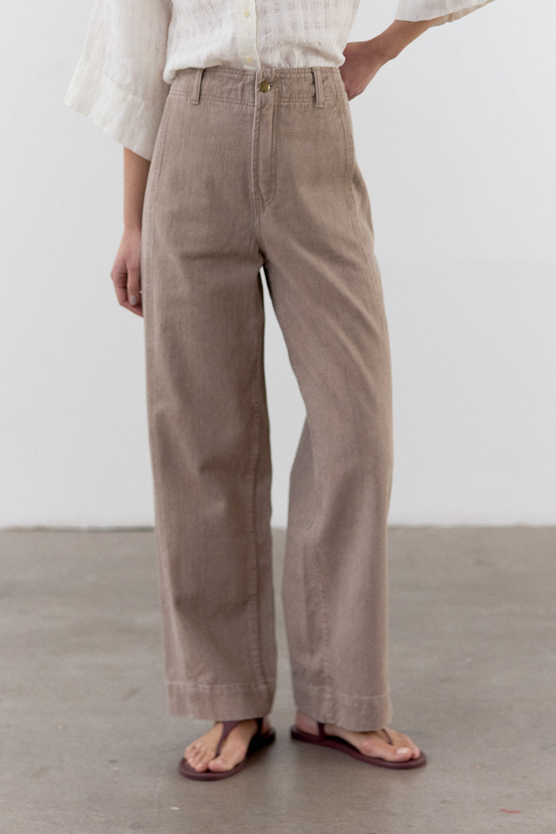Straight-Fit Recycled Denim Jeans - Taupe