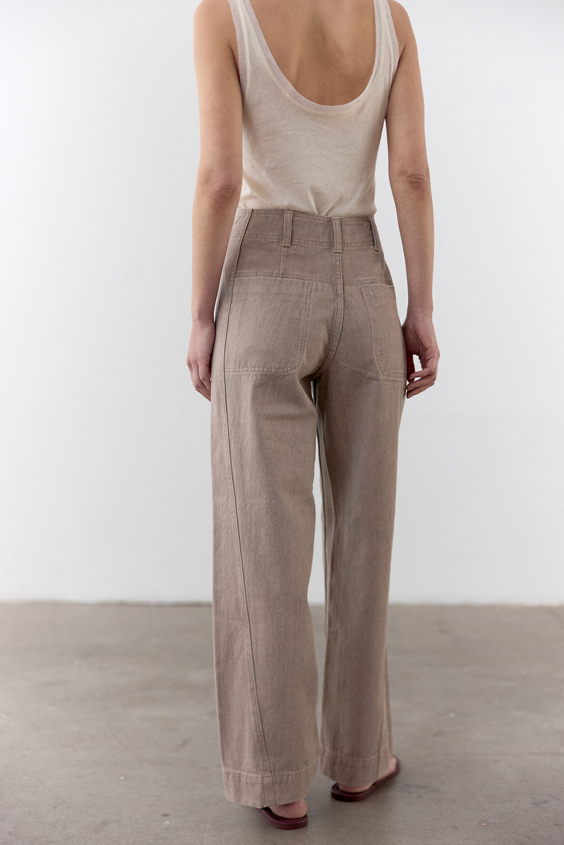 Straight-Fit Recycled Denim Jeans - Taupe