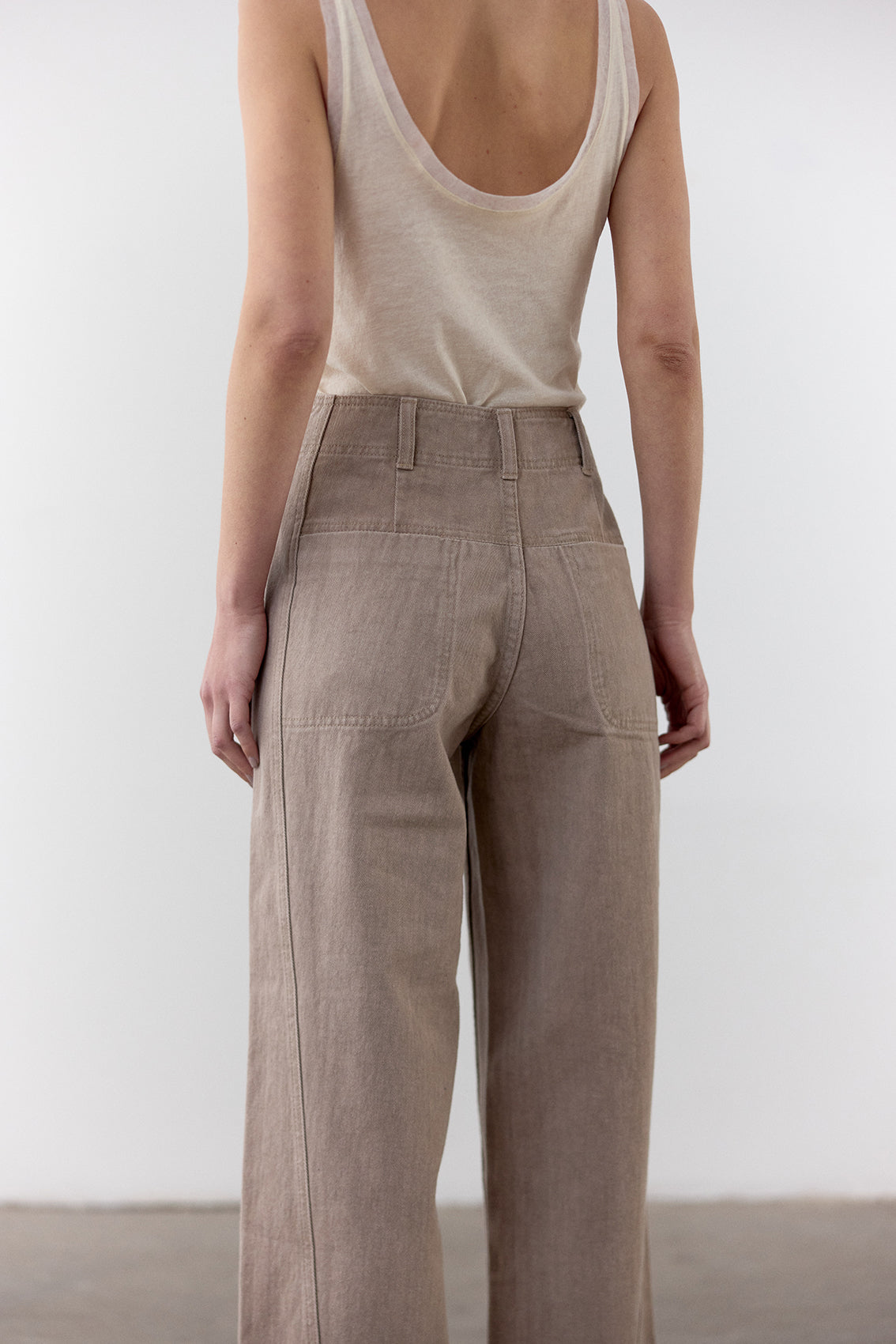 Straight-Fit Recycled Denim Jeans - Taupe