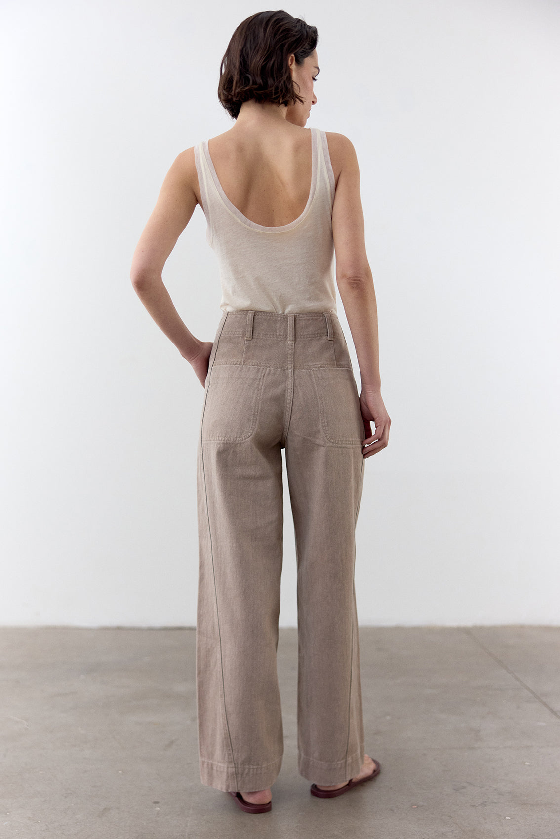 Straight-Fit Recycled Denim Jeans - Taupe