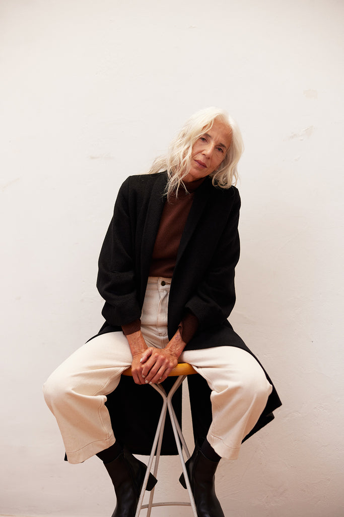 Long Baby Alpaca Coat - Ónix