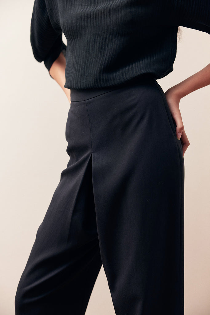 Pantalón Pinza Central Lyocell - Ónix