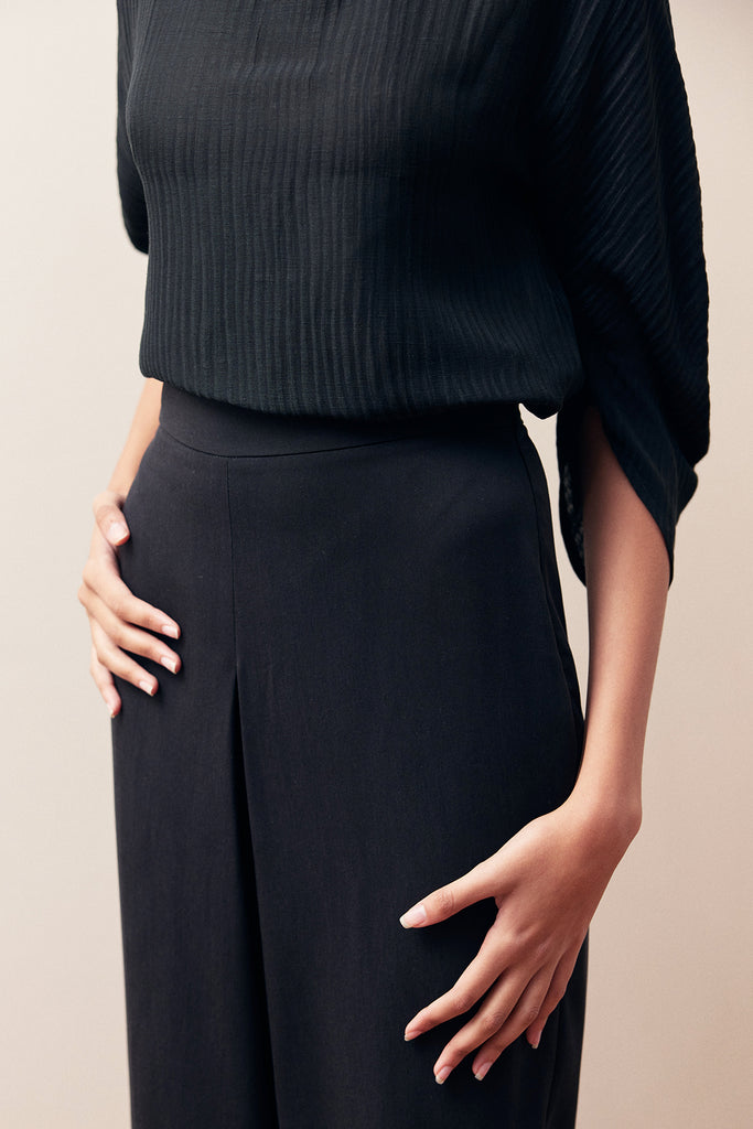 Pantalón Pinza Central Lyocell - Ónix