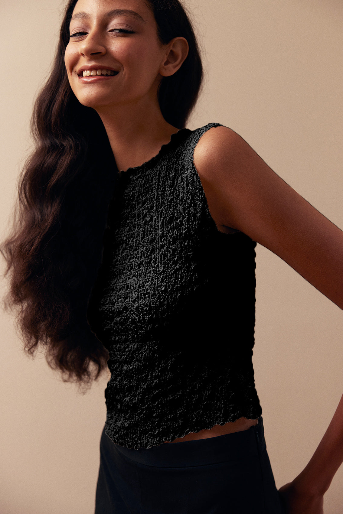 Bubble Textured Silk Top