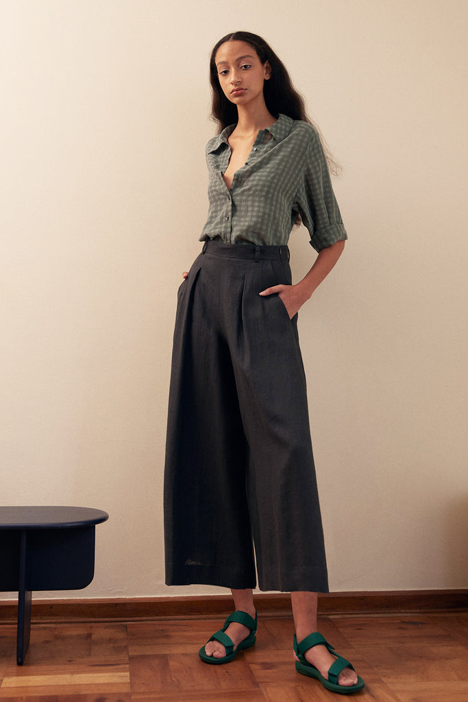 Wide Leg Pant Linen - Piedra