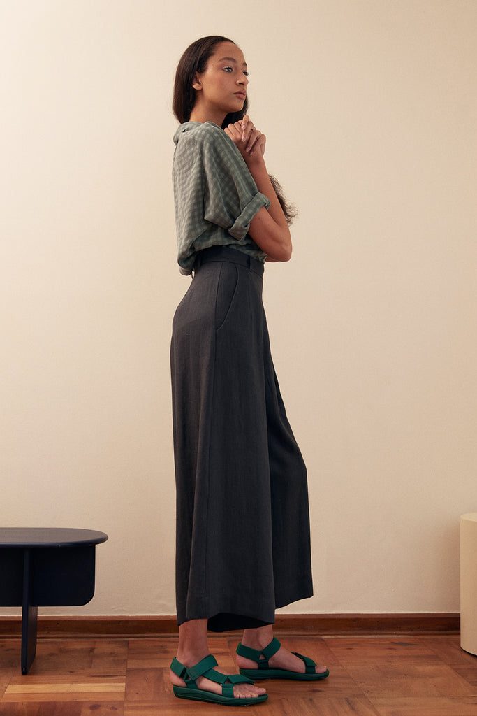 Wide Leg Pant Linen - Piedra