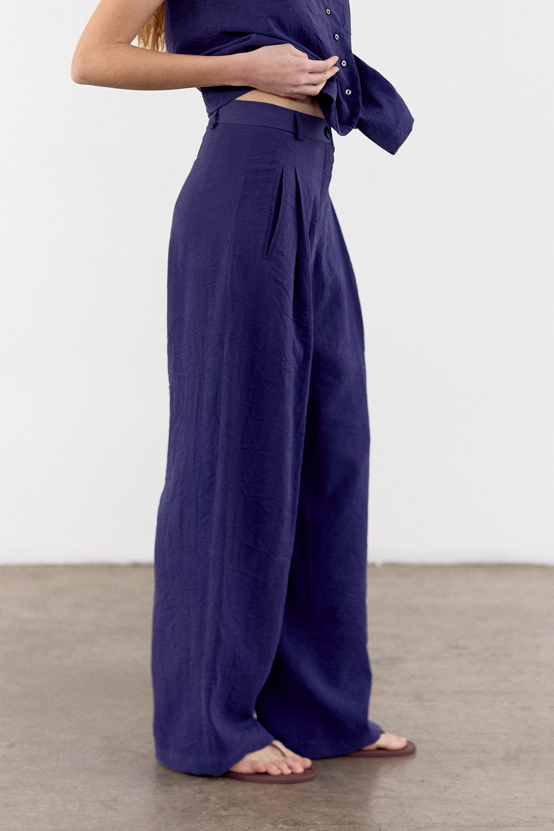 Pantalón Seda Rugosa - Arándano