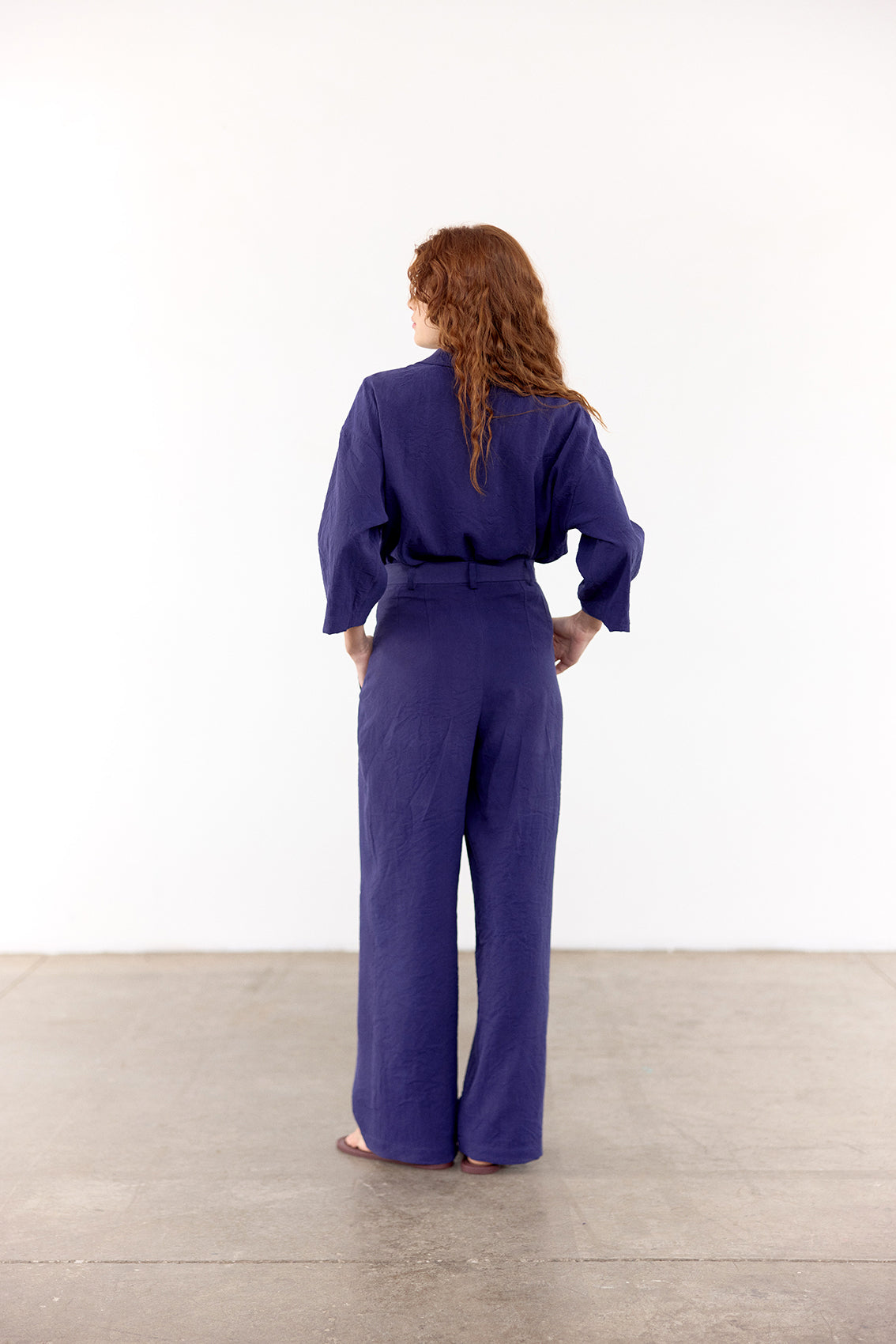 Pantalón Seda Rugosa - Arándano