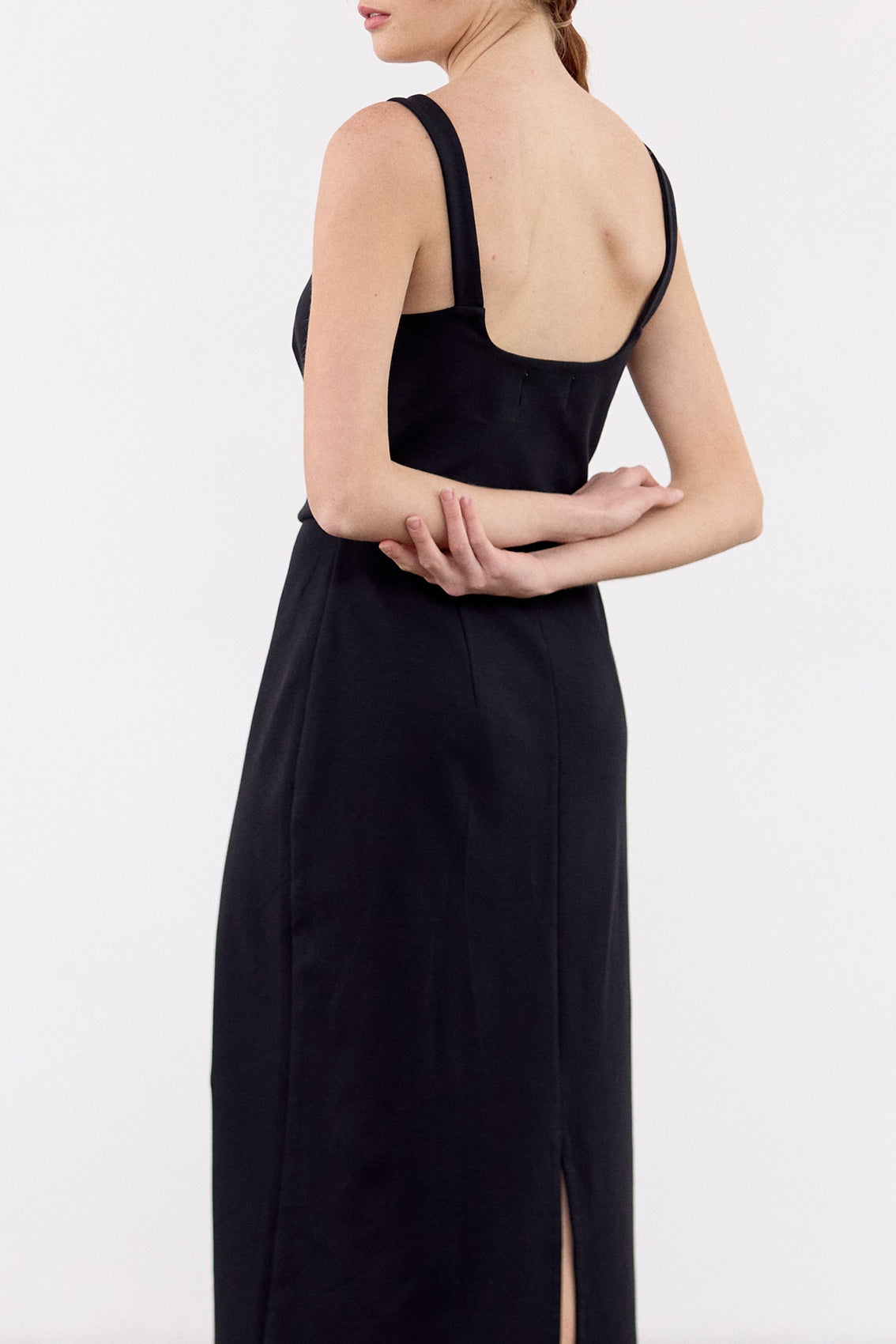 Vestido Escote Cuadrado Algodón - Ónix