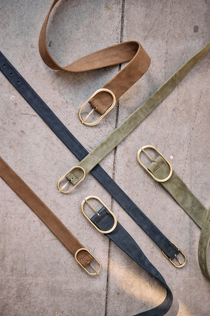 Thin Nubuck Leather Belt - Trufa