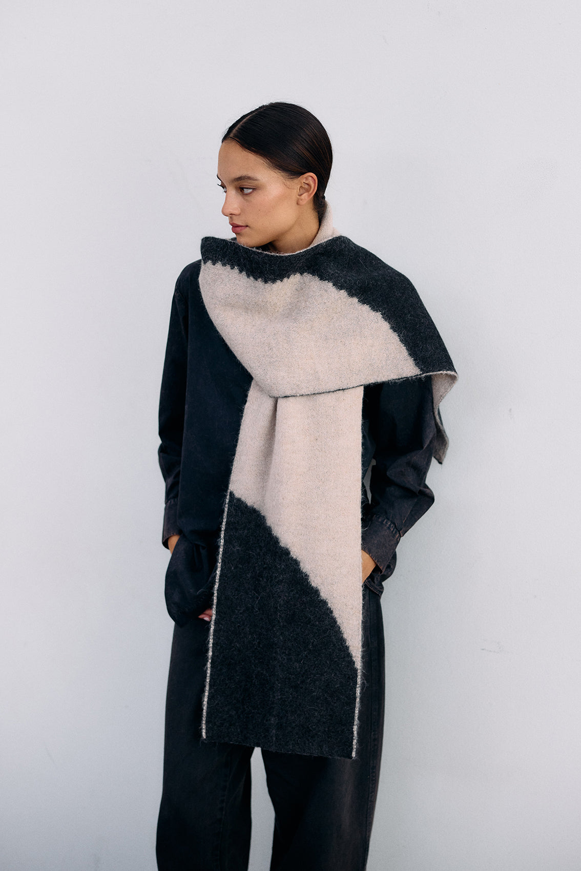 Felted Alpaca Scarf Semicircles