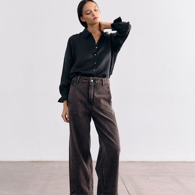 Straight-Fit Recycled Denim Jeans - Ónix