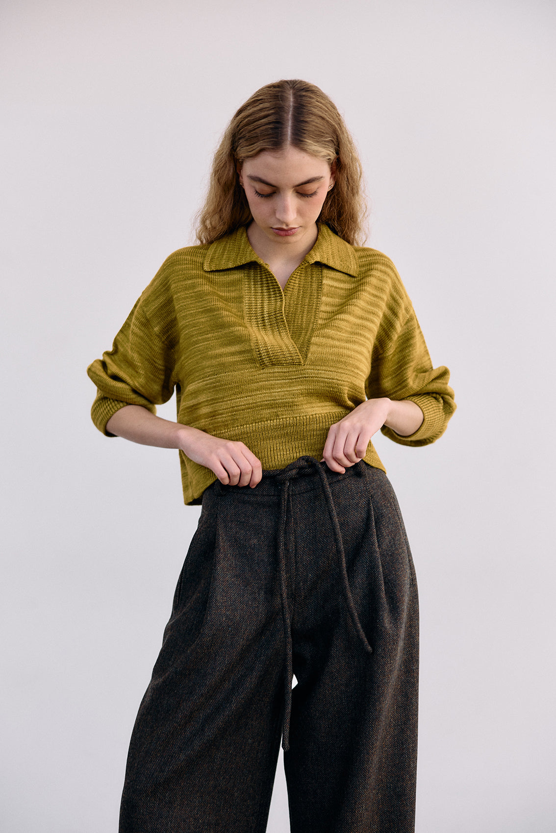 Straight-Leg Wool Trousers - Pimienta