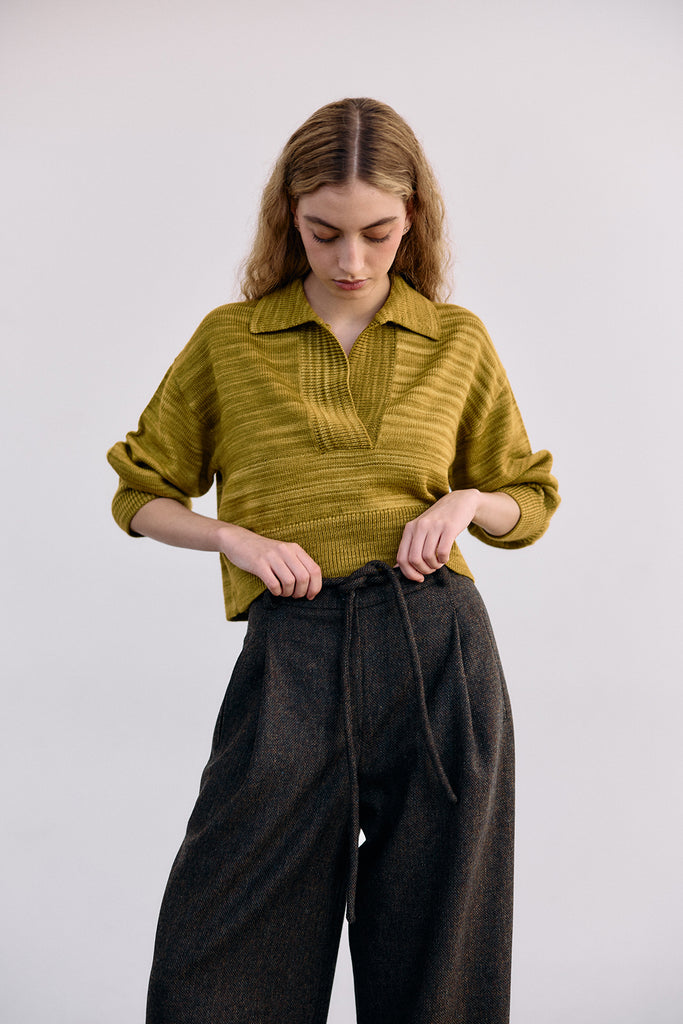 Straight-Leg Wool Trousers - Pimienta