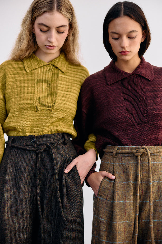 Straight-Leg Wool Trousers - Pimienta