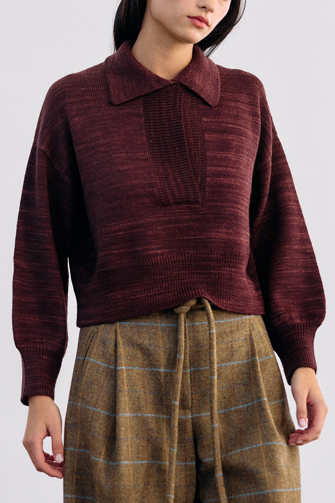 Hand-Dyed Merino Wool Sweater - Vino