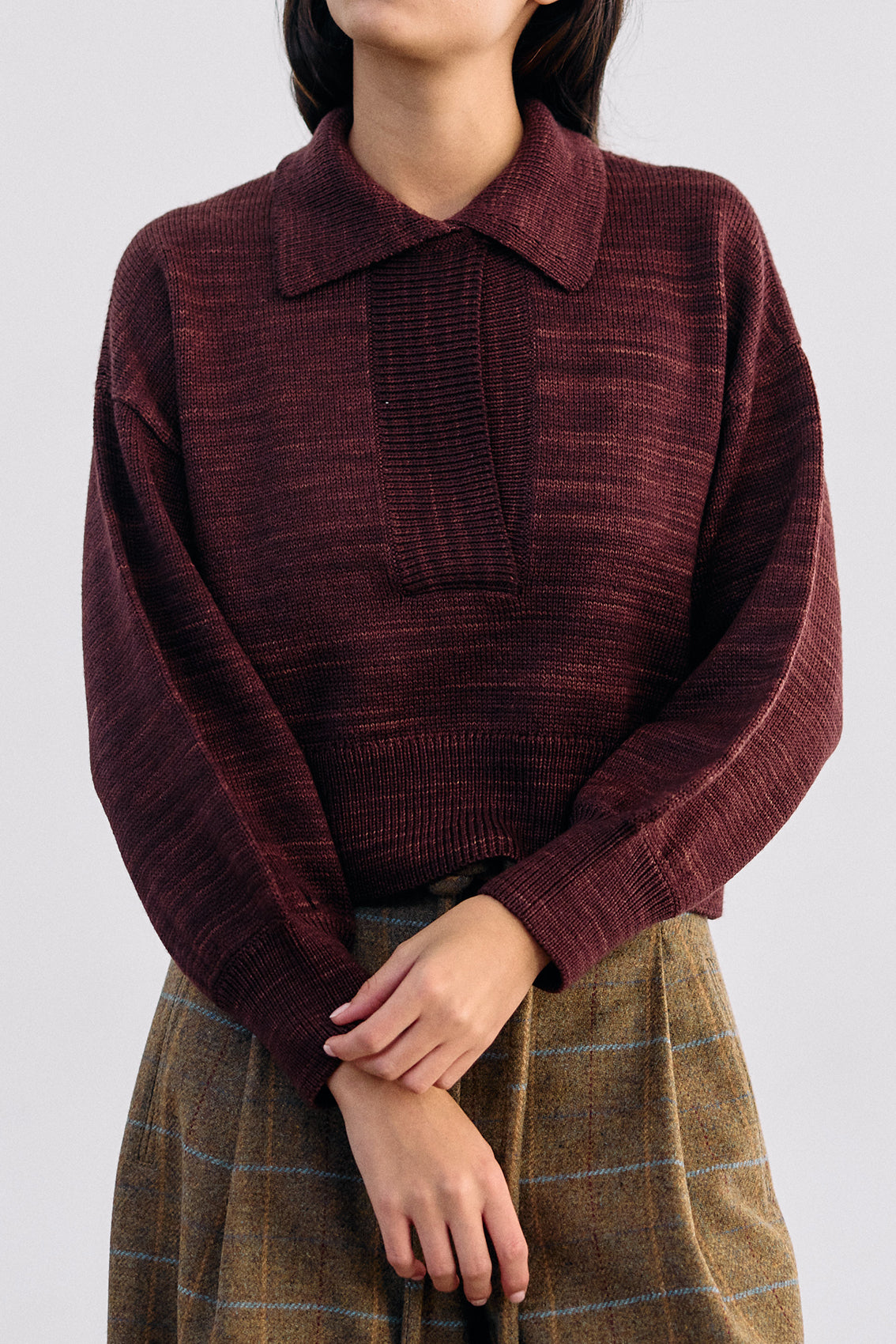 Hand-Dyed Merino Wool Sweater - Vino