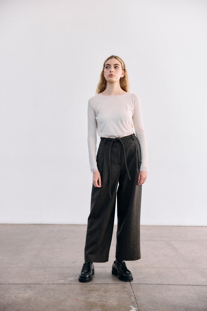 Straight-Leg Wool Trousers - Pimienta