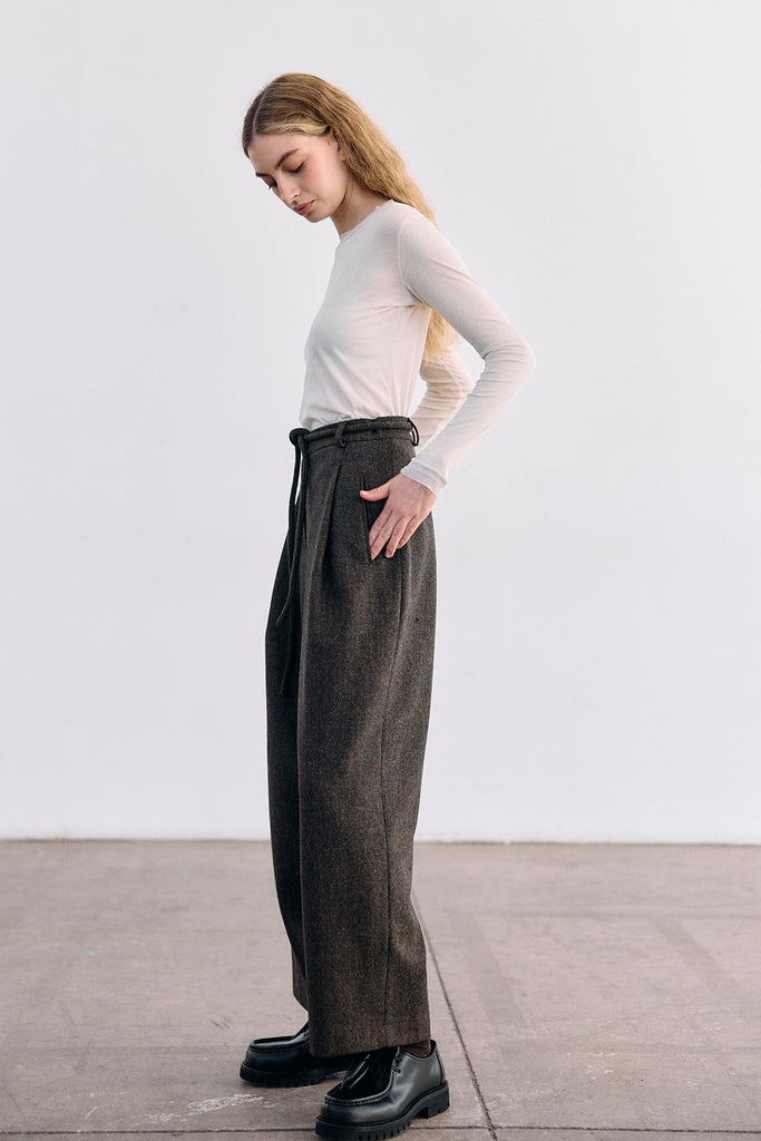 Straight-Leg Wool Trousers - Pimienta
