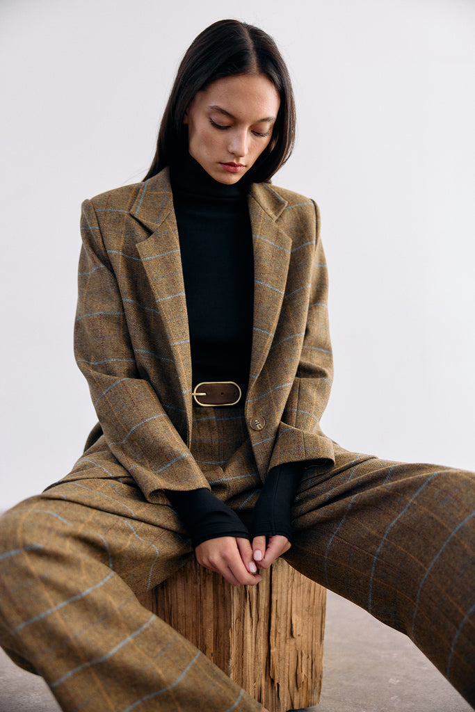 Ribbed Pima Cotton Turtleneck Top - Ónix