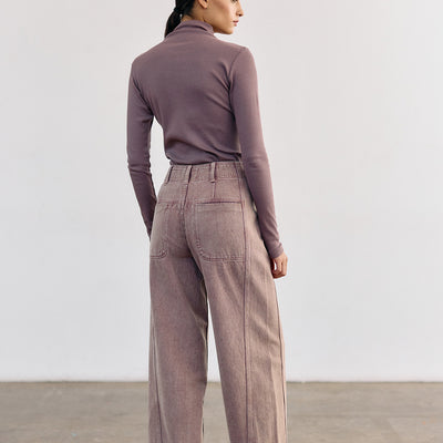 Straight-Fit Recycled Denim Jeans - Malva