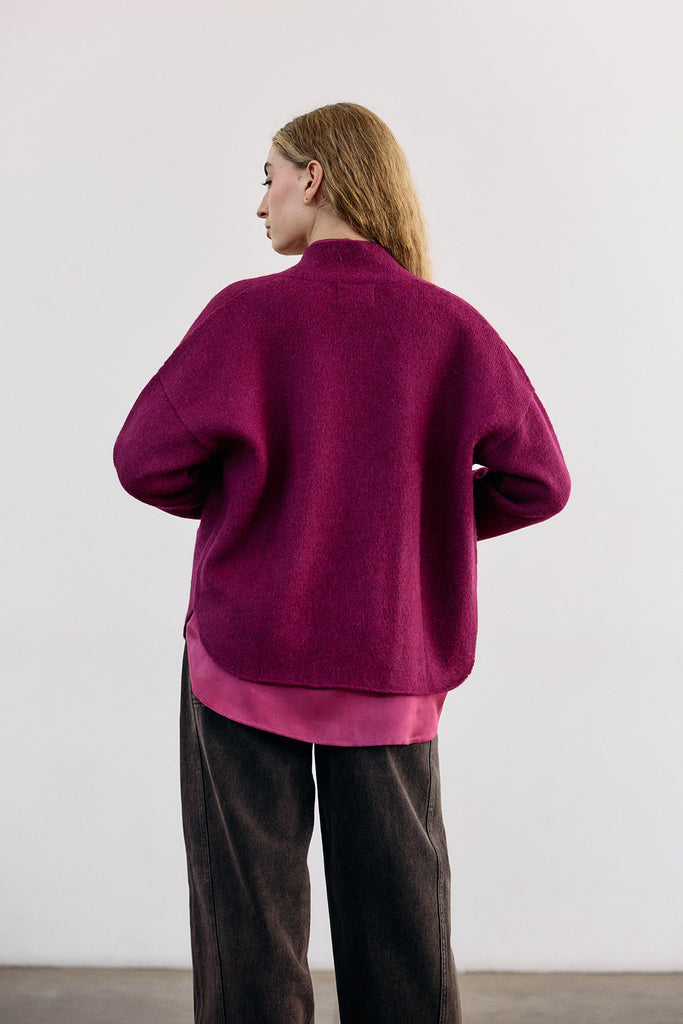 Cárdigan Felted Alpaca - Buganvilia