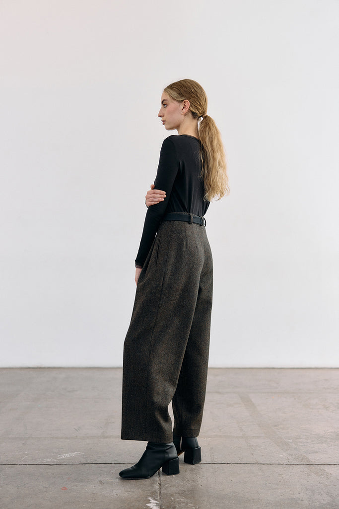 Straight-Leg Wool Trousers - Pimienta