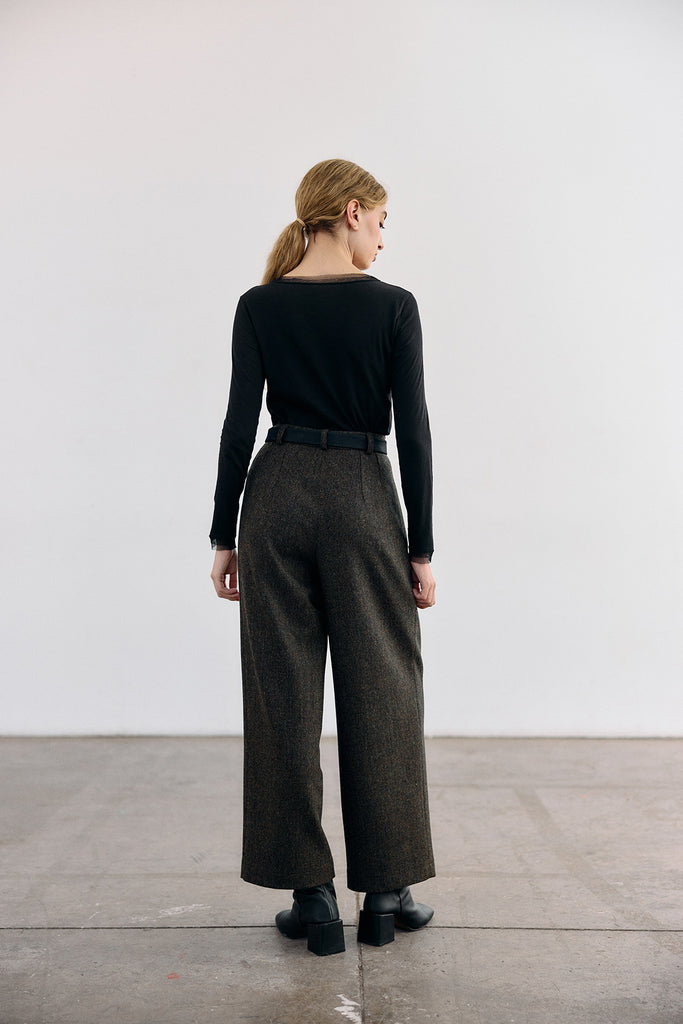 Straight-Leg Wool Trousers - Pimienta