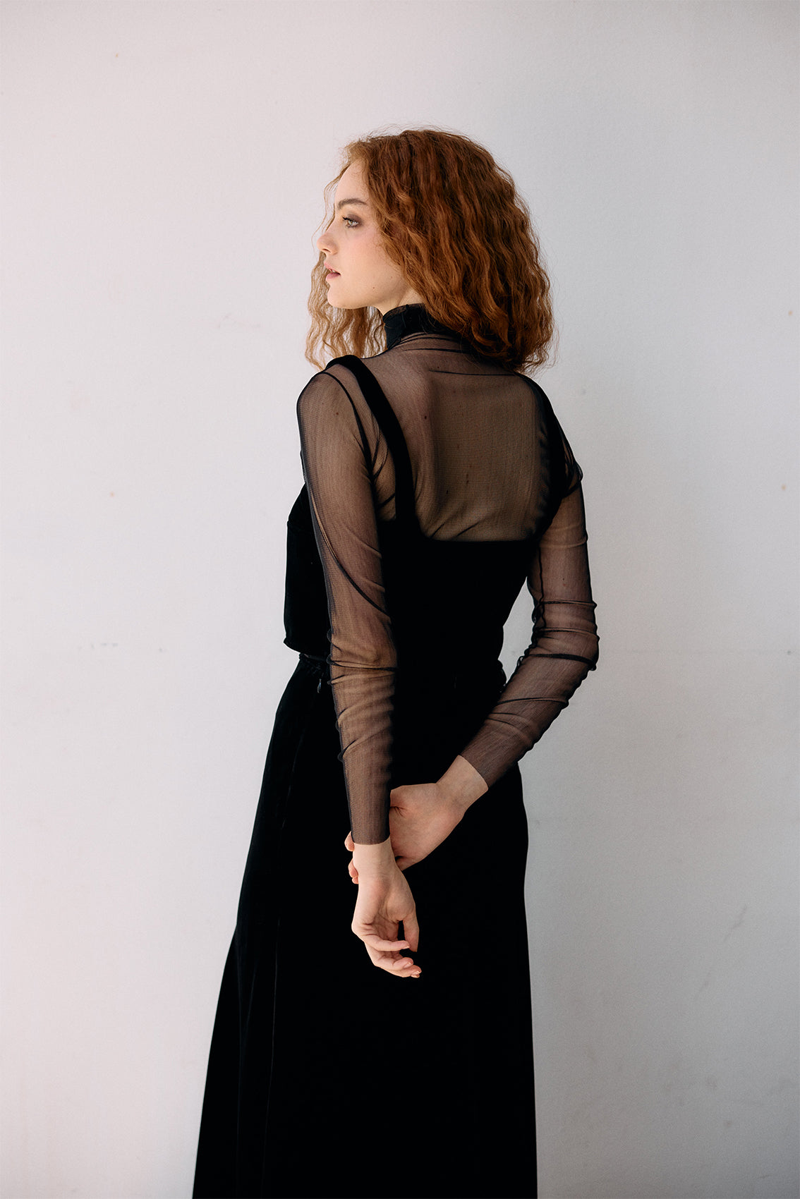 Silk Velvet Square Neck Top - Ónix