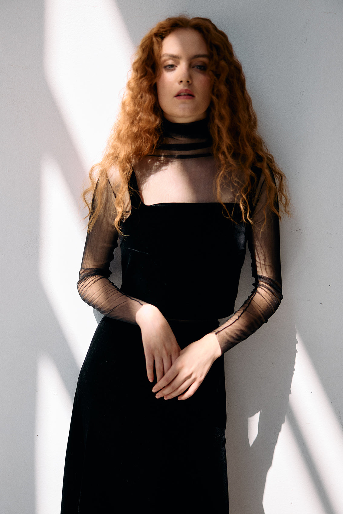 Silk Velvet Square Neck Top - Ónix