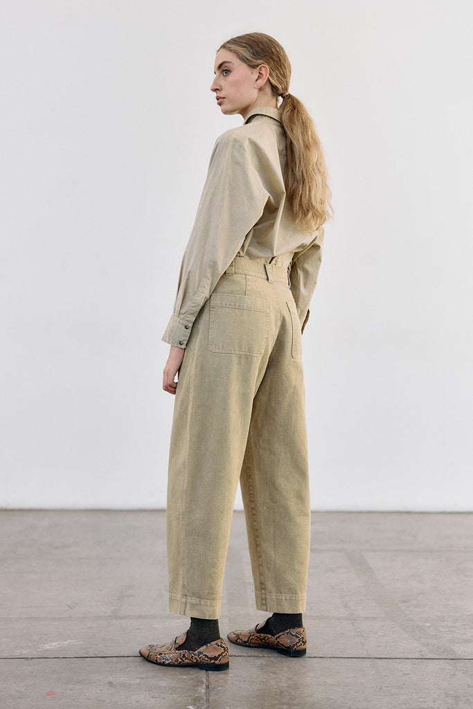 Pantalón Utilitario Gabardina Washed - Salvia