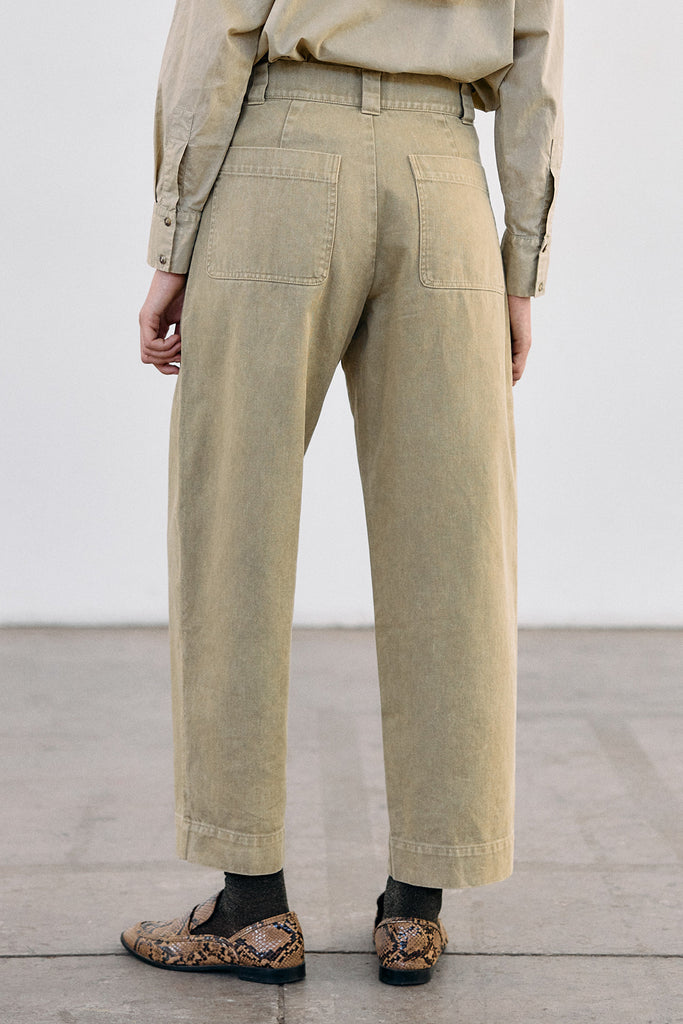 Pantalón Utilitario Gabardina Washed - Salvia
