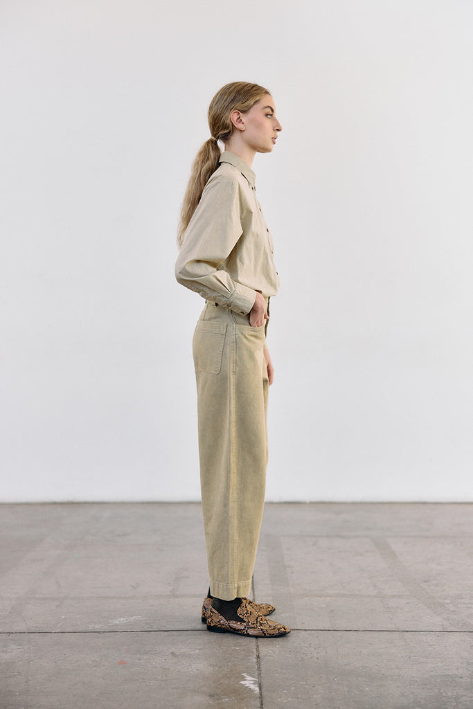 Pantalón Utilitario Gabardina Washed - Salvia