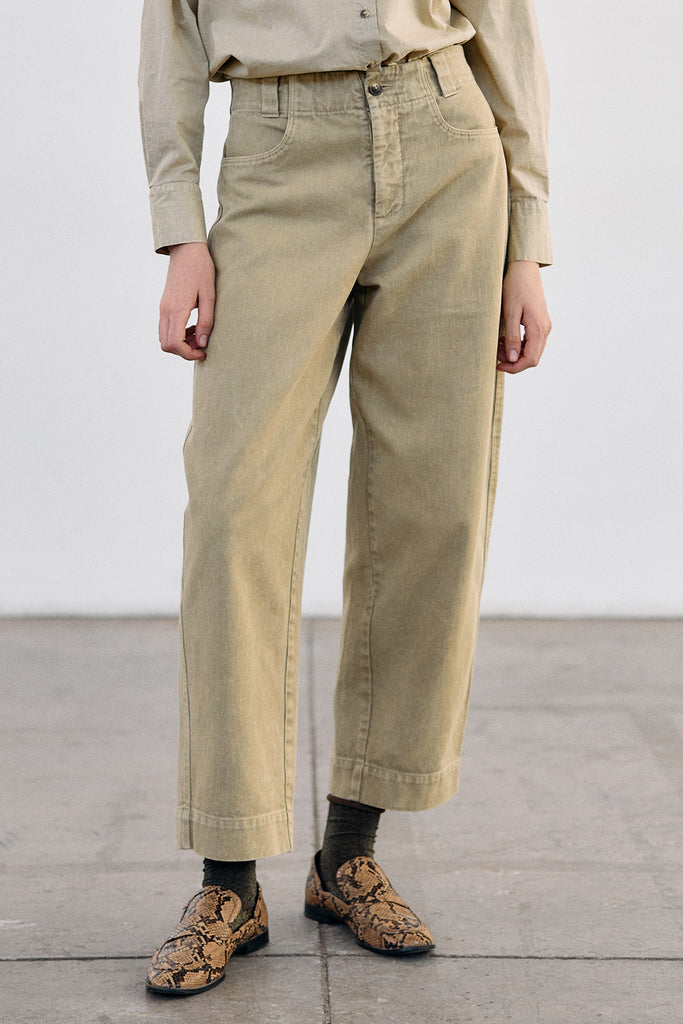 Pantalón Utilitario Gabardina Washed - Salvia