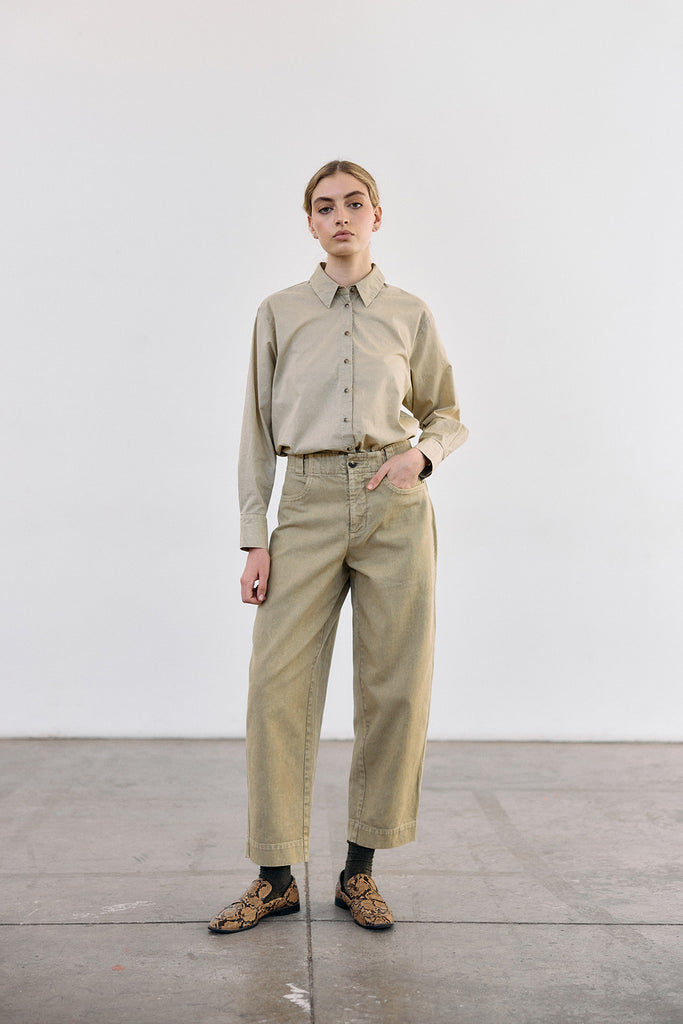 Pantalón Utilitario Gabardina Washed - Salvia