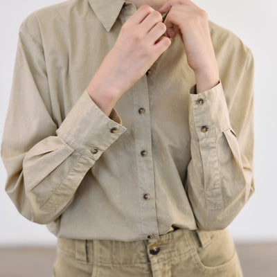 Washed Pima Cotton Button-Down Shirt - Salvia