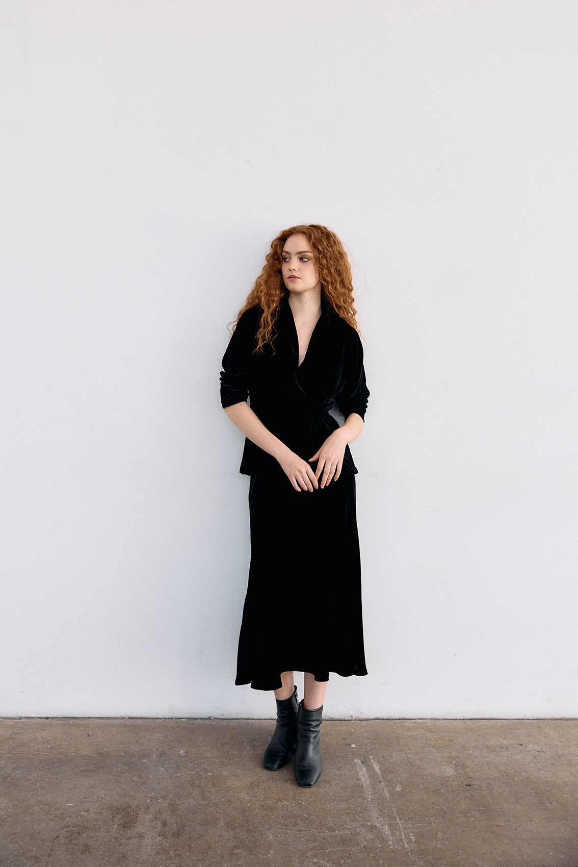 Chaqueta Cruzada Terciopelo - Ónix